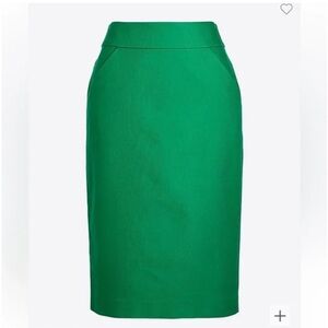 J Crew Factory Pencil skirt in double-serge cotton warm clover green size 0